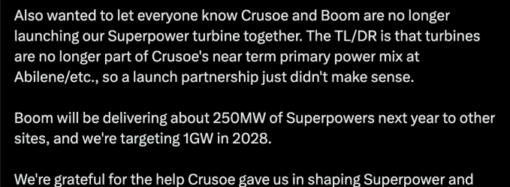 Crusoe abandons $1.25B plan to use Boom turbines at AI data centers | TechCrunch
