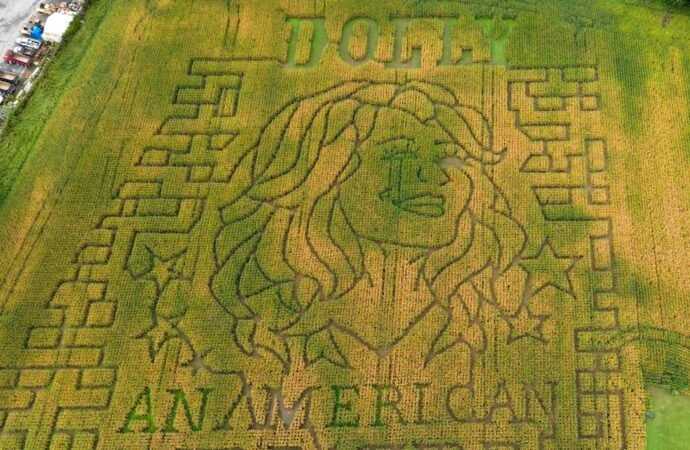 Dolly Parton corn mazes crop up in fields nationwide