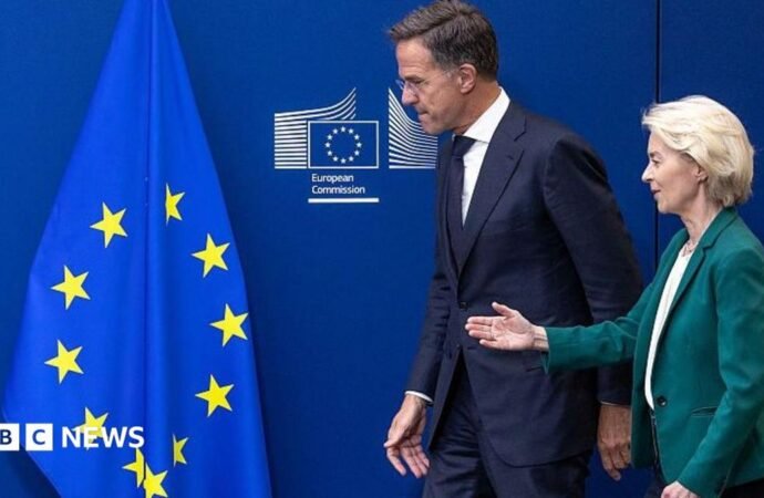 EU and Nato vow to step up pressure on Russia after ‘new escalation’ in Leipzig