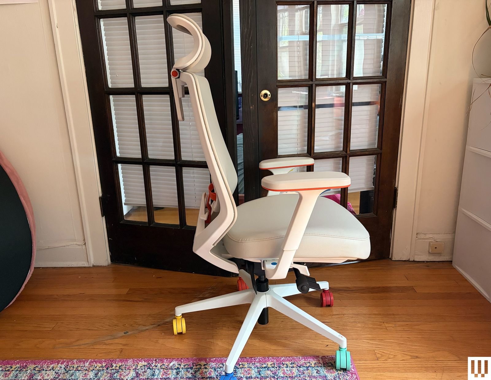 Image may contain Furniture Chair Indoors Office Office Chair Home Decor and Rug