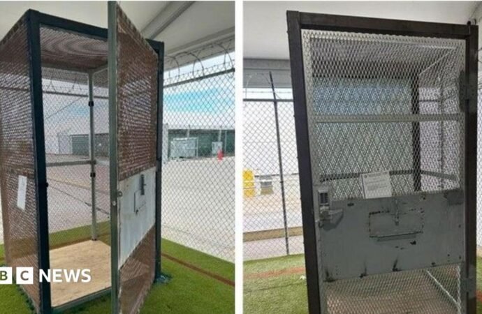 Immigrants held in small outdoor cages at ‘Alligator Alcatraz’ in Florida, investigators find