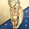 Meg Stalter Shocks Emmys by Transforming Into a Golden Human Emmy on Red Carpet