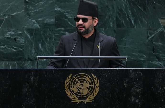 Nepal’s leader, at UN, says recent floods serve as a ‘warning to the world’ about climate change