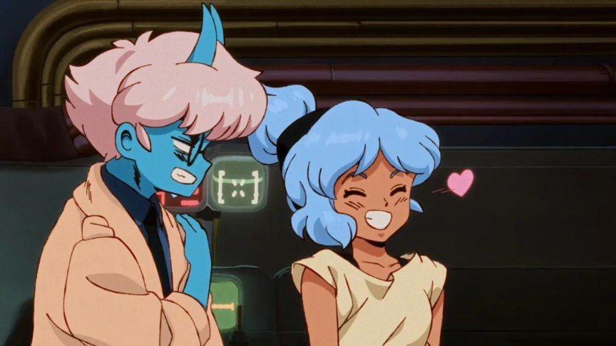 Maki and Omura chat and poke fun of one another in cutscenes animated by Studio Massket.