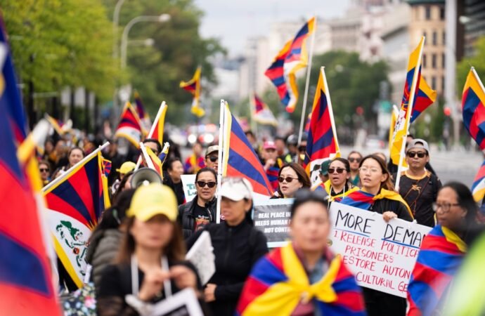 Protesters of Xi’s policies push for change in earshot of White House visit with Trump