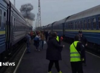 Russia struck train near Poland border shortly after Boris Johnson and top European officials passed through