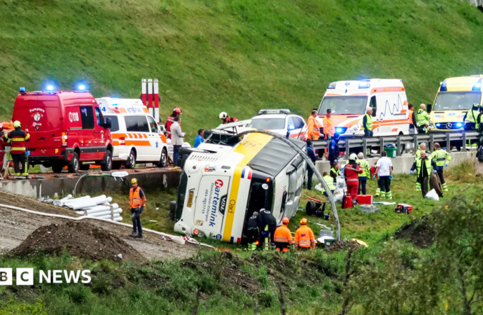 Swiss Alps coach crash kills several people, local police say