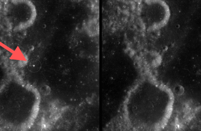 The moon’s new crater is 728 feet wide and a once-in-a-century find