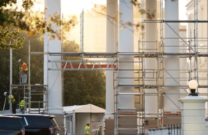 Trump’s White House North Portico project nears completion