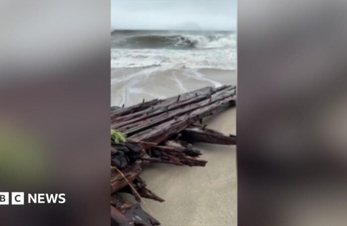 Watch: Shipwreck found on Nantucket island during nor’easter storm