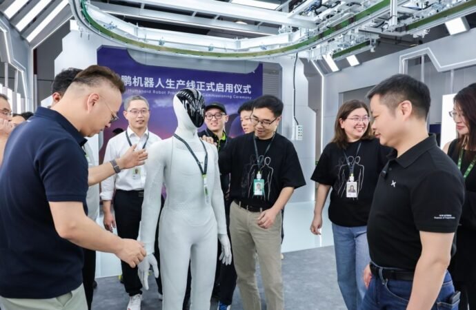 XPENG’s IRON humanoid walks off a new production line as 2026 mass production target holds