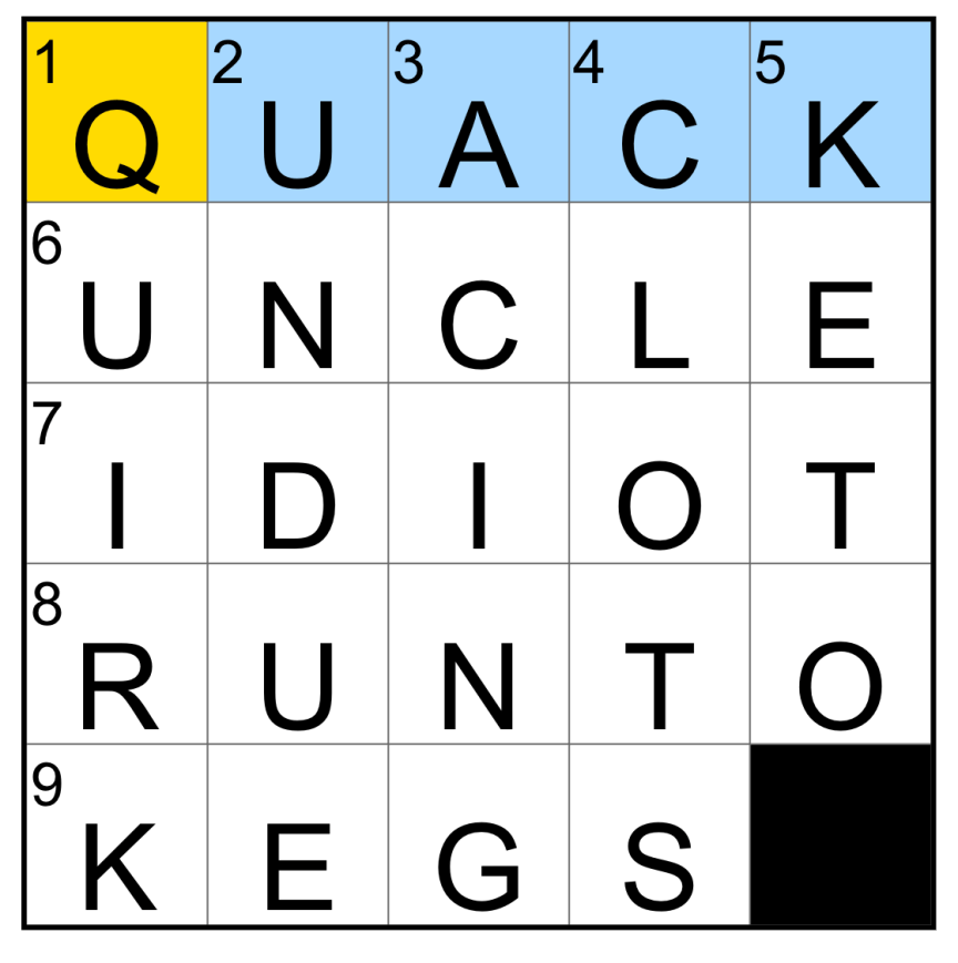 The completed NYT Mini Crossword puzzle for Sept. 17, 2026.