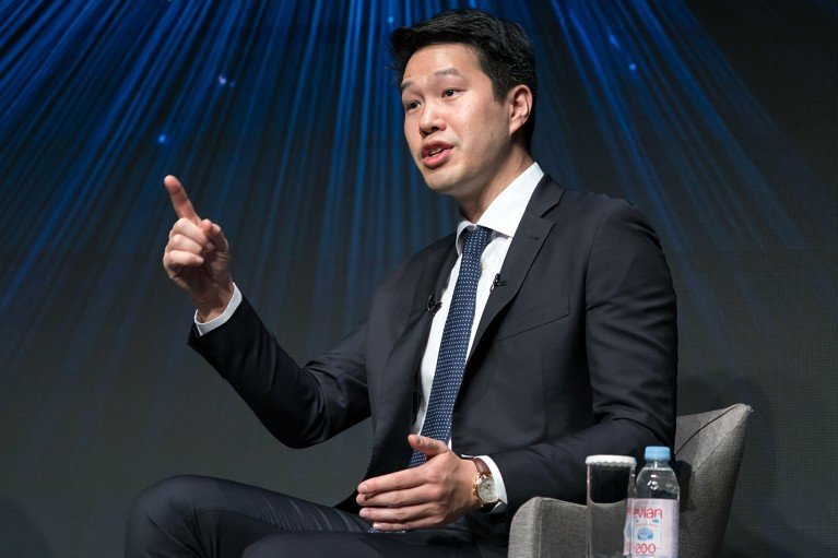 Mark Chen speaking during a formal event in Japan.