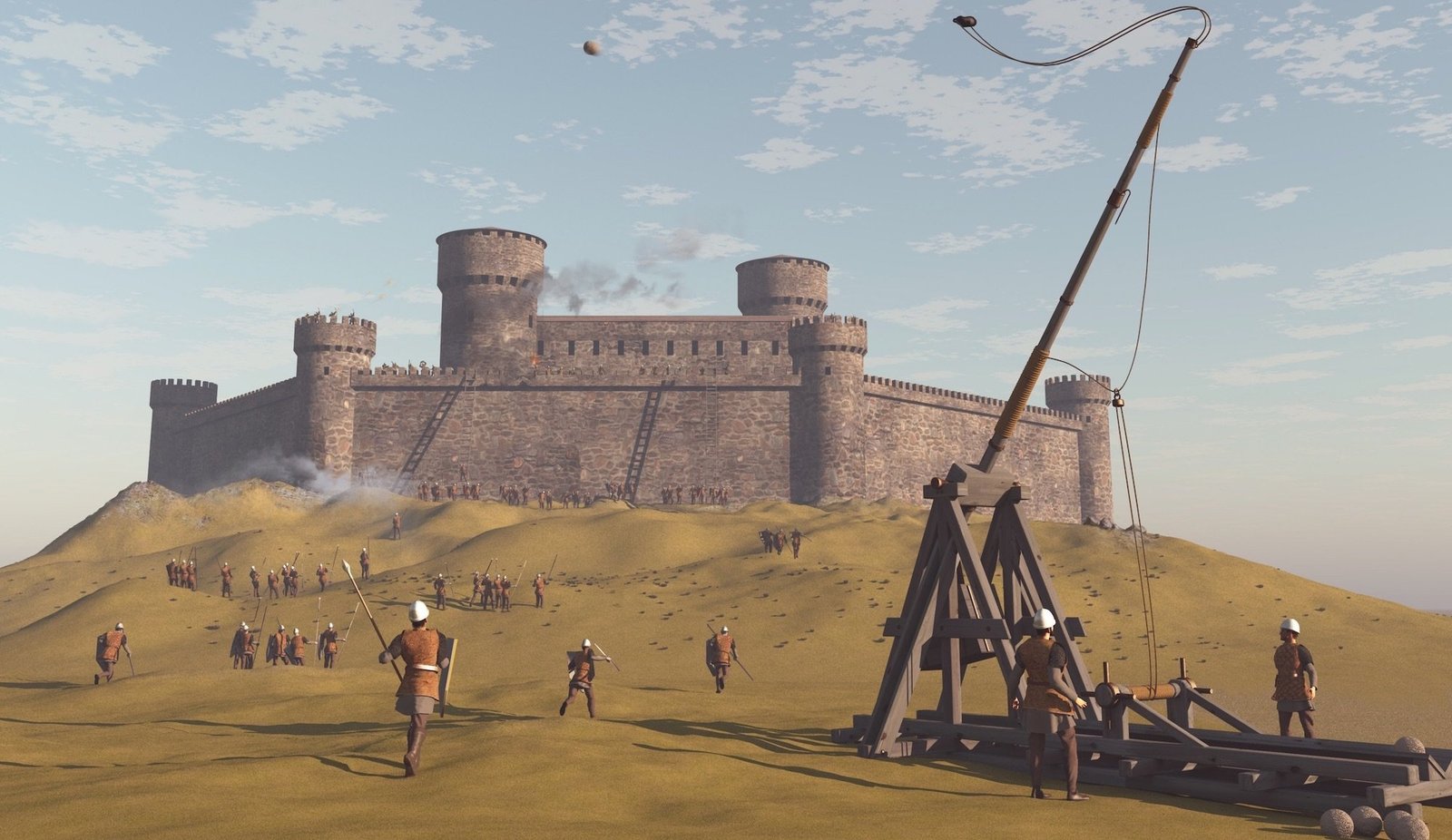 3d illustration of a besieged castle