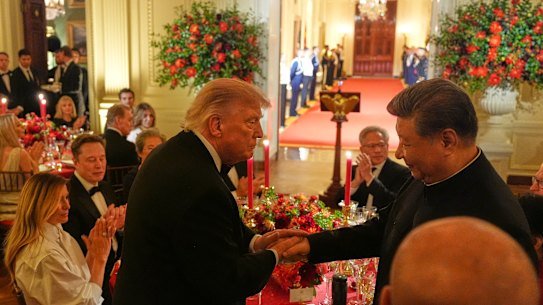 Trump and Xi during the state dinner.