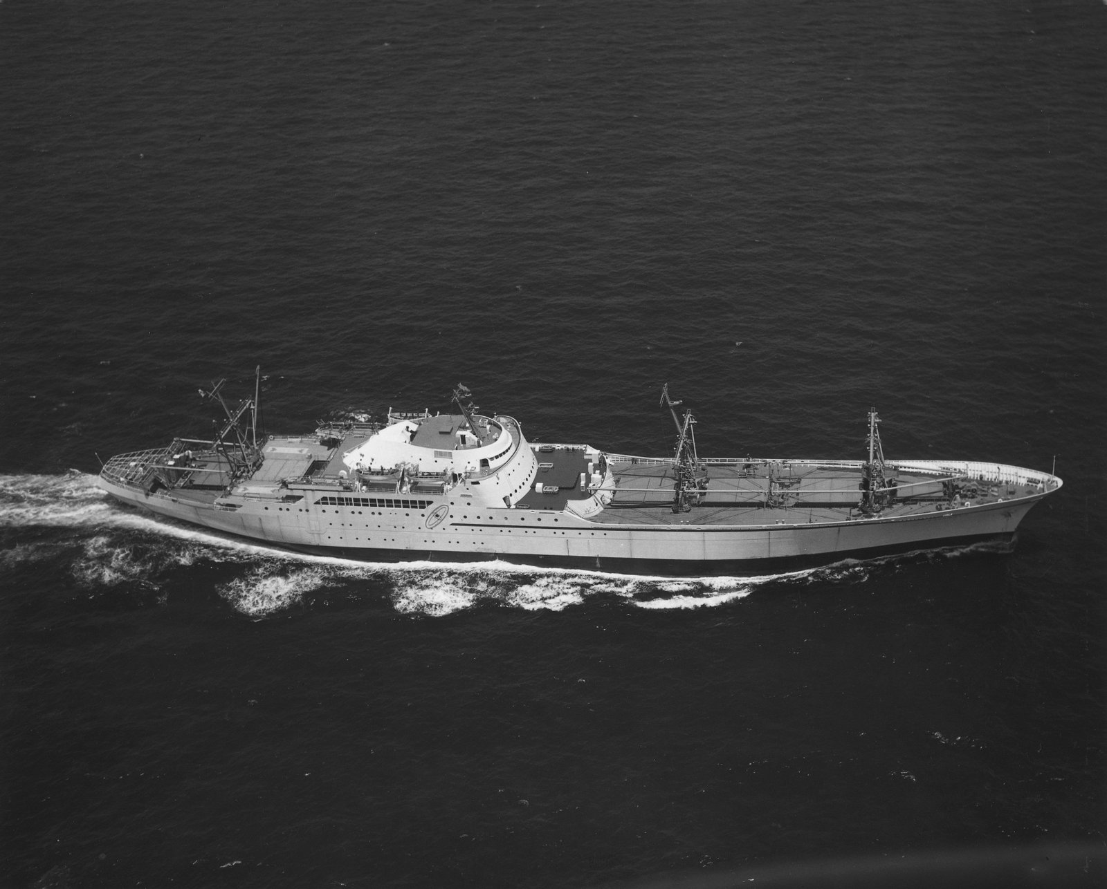 black and white image of ship
