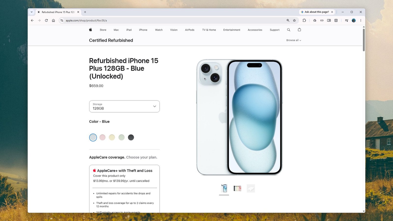 a refurbished iphone for sale on apple's site
