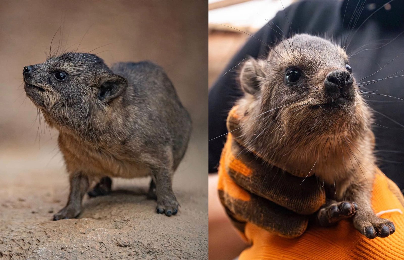two rock hyrax pups