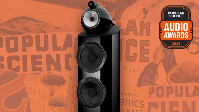 Bowers & Wilkins 801 D5 floorstanding speaker in gloss black with its signature tweeter pod