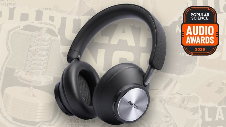 EarFun Wave Pro X wireless headphones in black with metallic ear cups