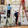 A replica Oval Office near the White House just got a new Trump makeover. Gold flourishes abound