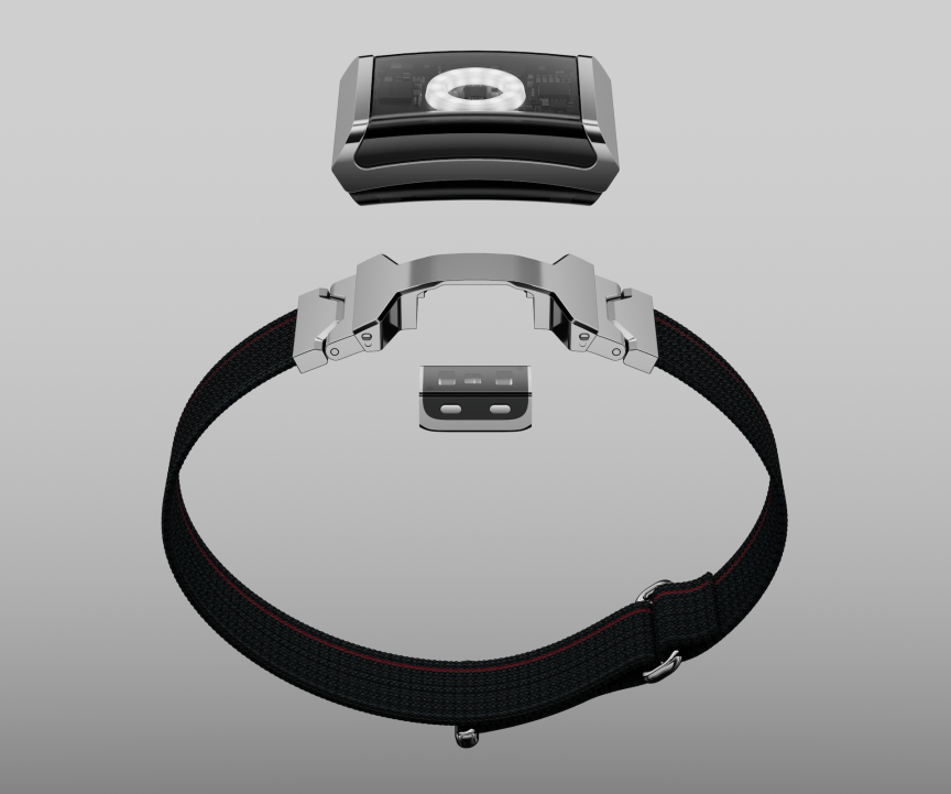 A rendering of all three components of the Alloop wearable.