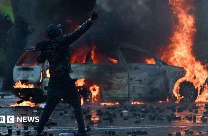 Anti-government protesters battle with police in Albania