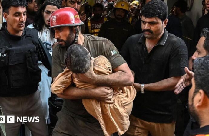 At least 27 pupils and teacher killed after Pakistan school roof collapses