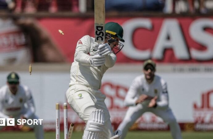 Australia v South Africa: Nic Maddinson makes record-breaking duck on Test return