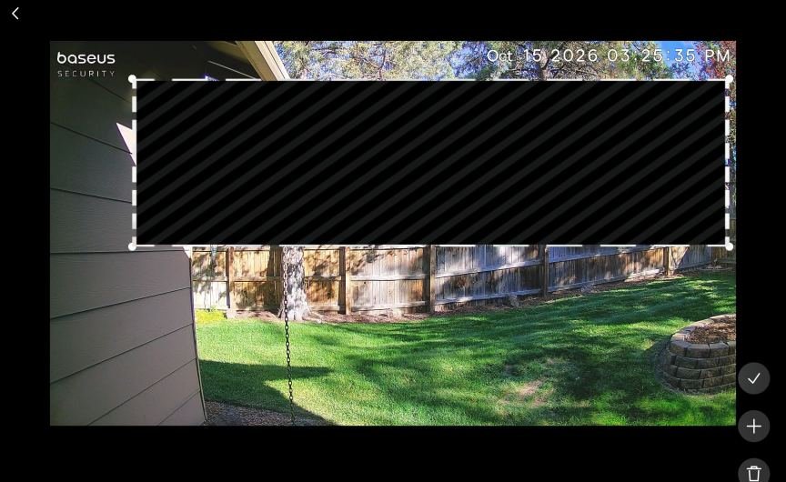 Baseus app showing privacy zone.