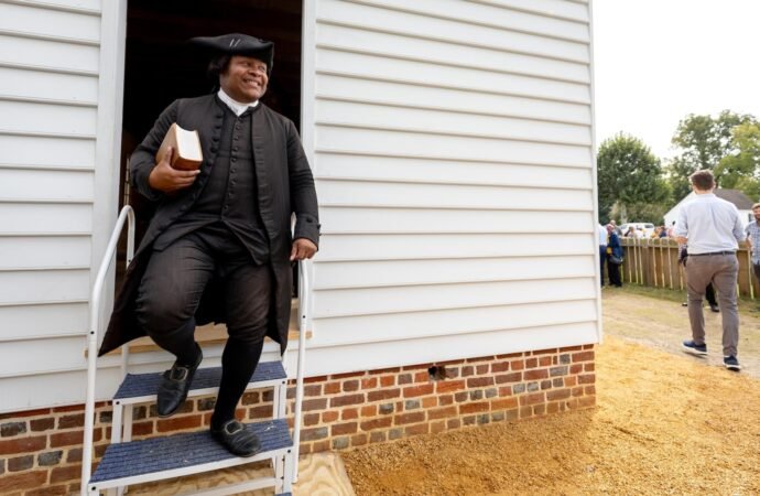Congregants celebrate the reconstruction of one of America’s oldest Black churches