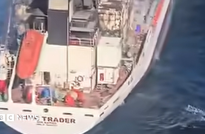 Eight crew missing after drone attack leaves tanker ablaze off Romania’s coast