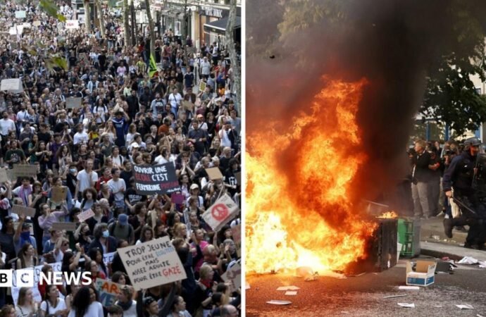 France: Riot police clash with school protesters and use tear gas