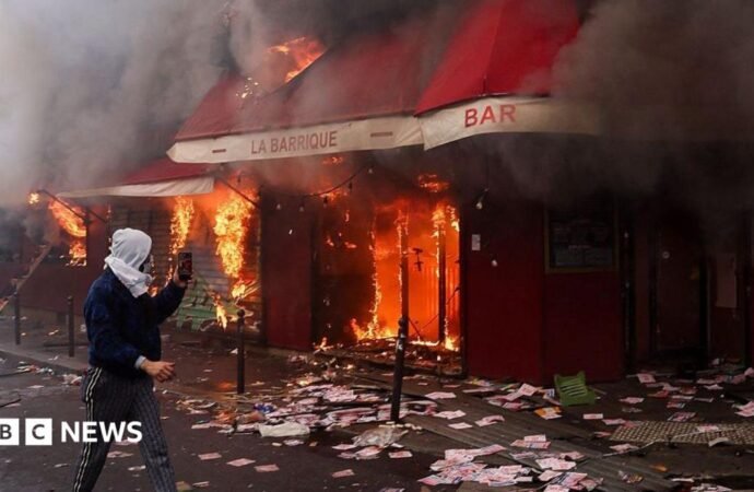 France protests: Violent clashes, looting and buildings ablaze as over 1,000 arrested
