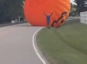 Good grief, Charlie Brown! Giant inflatable pumpkin takes pre-Halloween flight