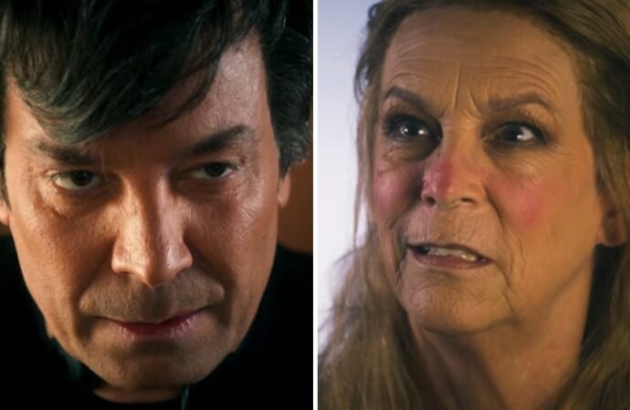 Jimmy Fallon and Jamie Lee Curtis Transform Into Nathan Fielder and Elizabeth Holmes to Spoof ‘You Can See Everything’
