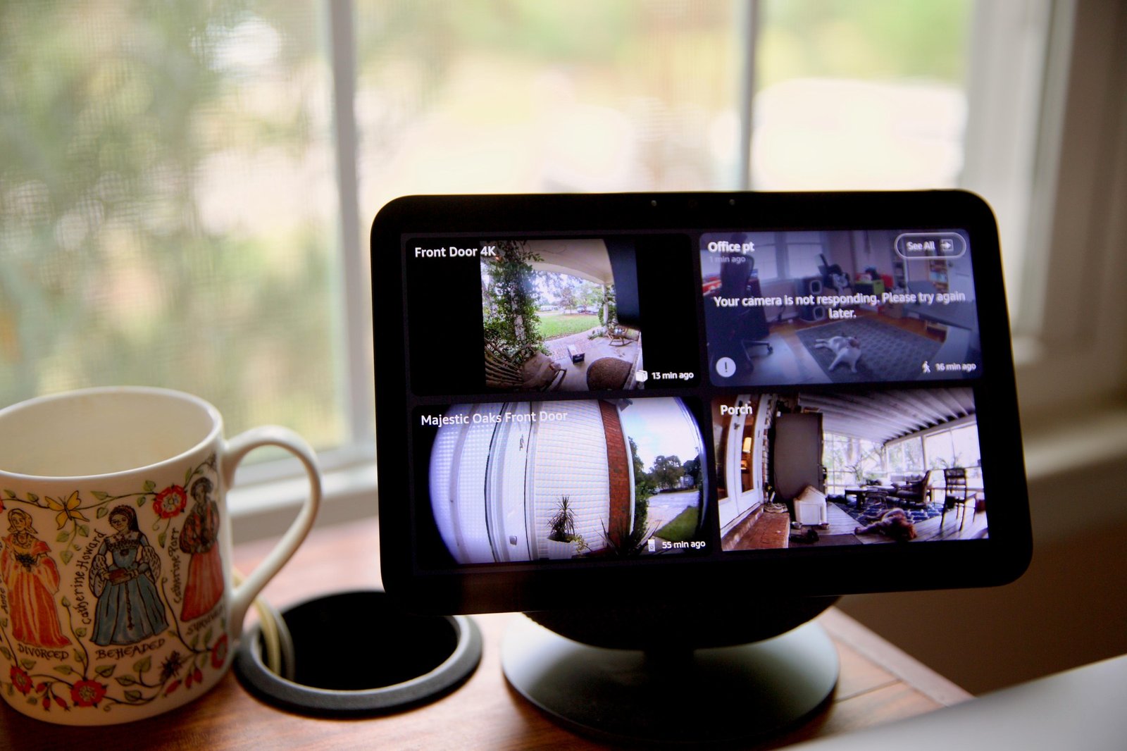 Smart displays, like this Echo Show 8, can be used to view footage from home security cameras.