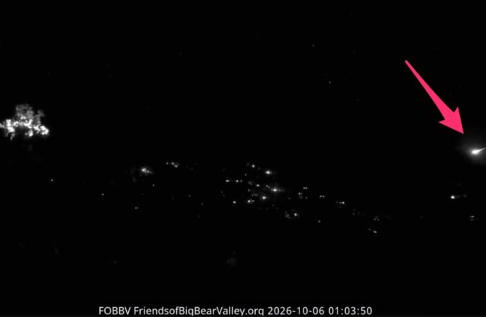 Meteor spotted flying over bald eagle nest