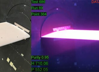 NASA Model Wing Lights Up During First Pressure Sensitive Paint Tests – NASA