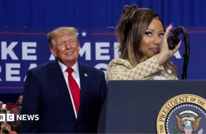 Nikki Minaj joins Trump onstage at Michigan rally
