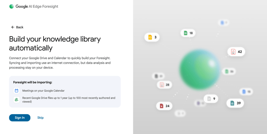 Screenshot of Google Ai Edge Foresight's first login.