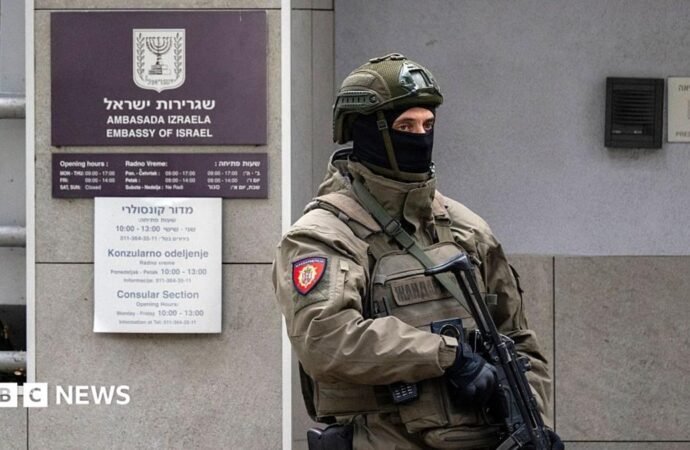 Serbian shot dead after attacking officer outside Israeli embassy, minister says