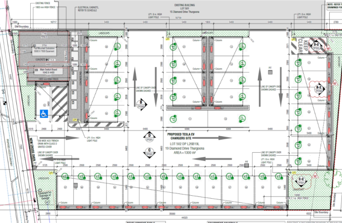 Tesla proposes massive 37-stall Supercharger in Thurgoona