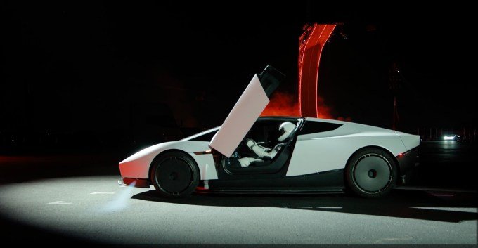 Tesla reveals SpaceX-powered Roadster that flies and falls with style | TechCrunch