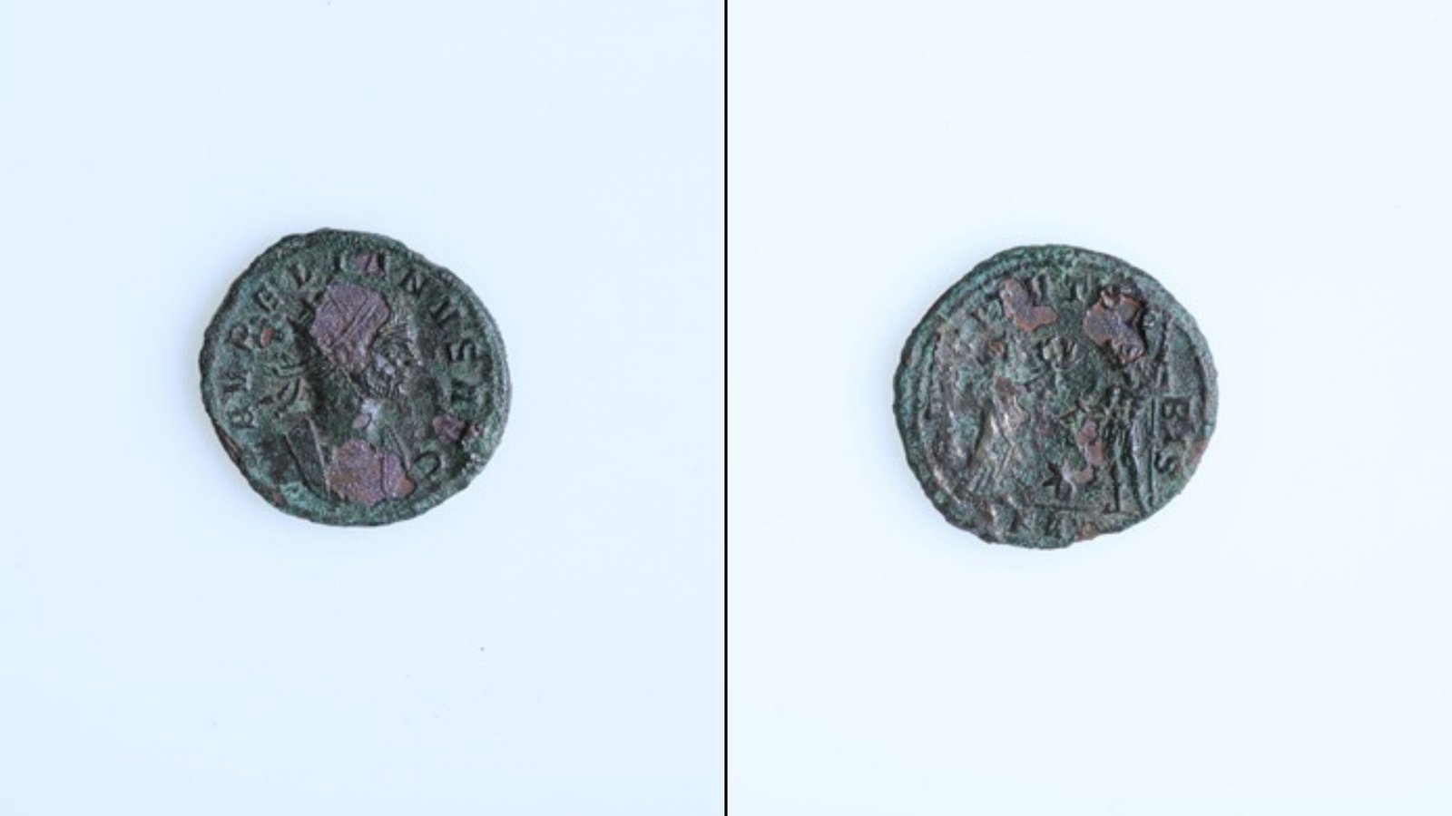 Front and back of Roman bronze coin
