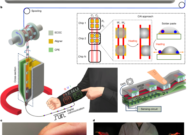Touch-sensing digital pixel fibre enables interactive garment GUI – Nature