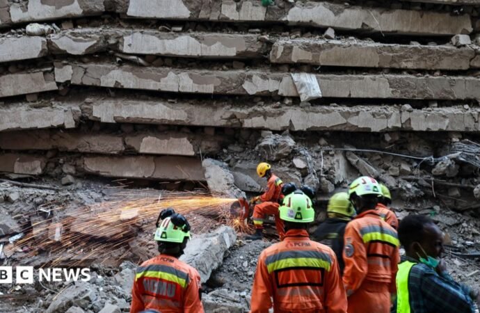 Two rescued after Nairobi building collapse with five still missing