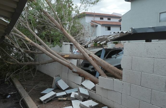 Violent Arizona storms bring possible tornado, toppled trees and golf ball-size hail