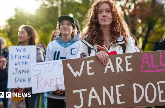 Watch: ‘I am Jane Doe’ protests across US call for end to sexual violence