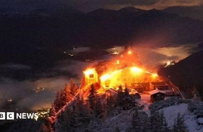 Watch as fire engulfs Hitler’s mountaintop Eagle’s Nest retreat